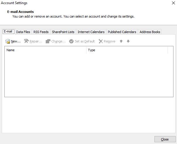 microsoft outlook setting